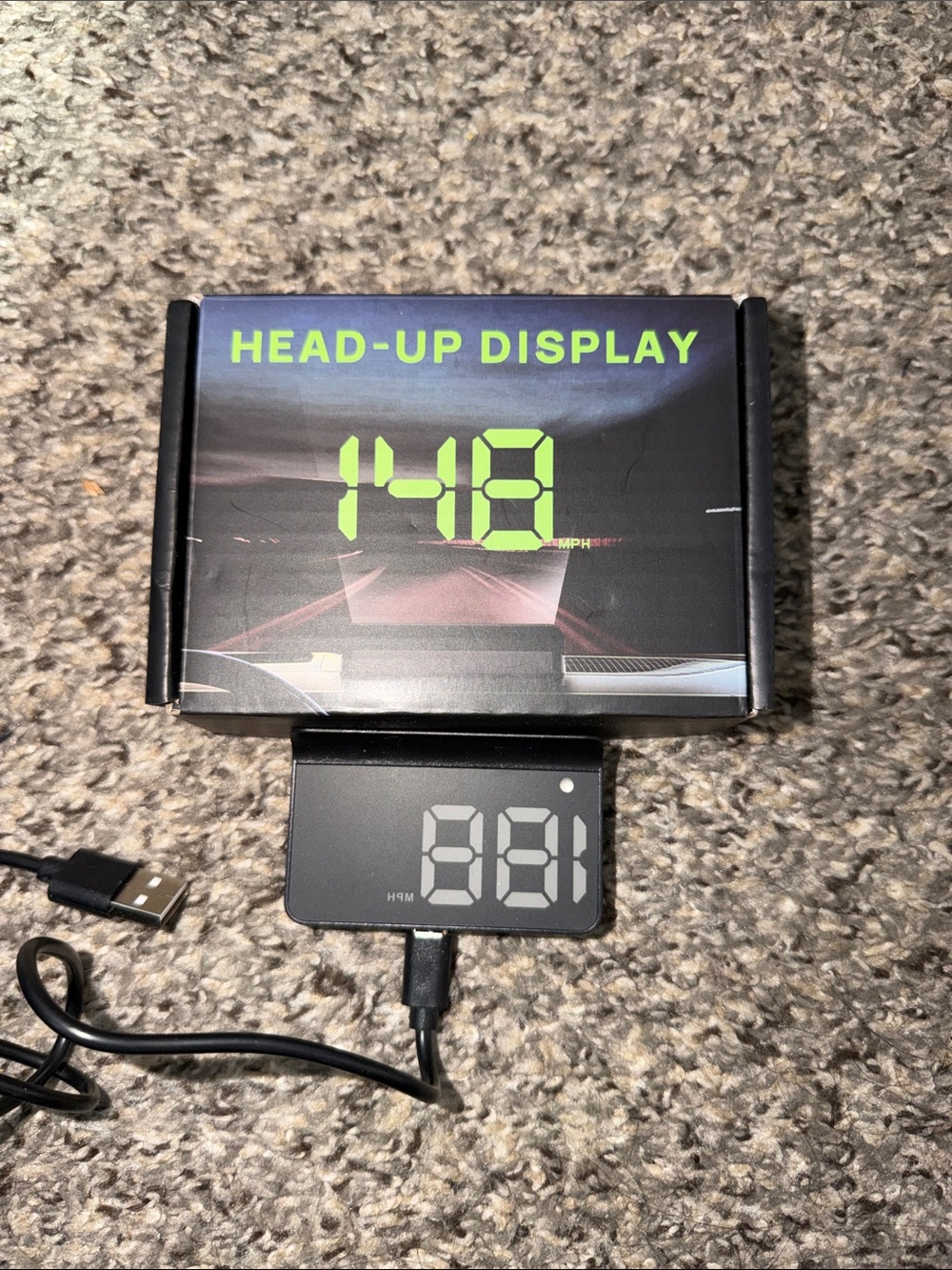 Head-Up Display Car Speed Projector - Black